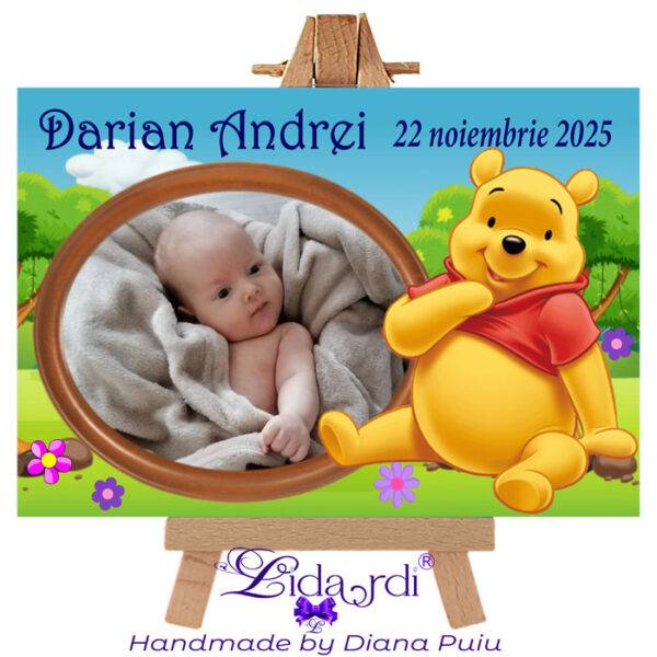 Marturii botez magneti dreptunghi Winnie the Pooh